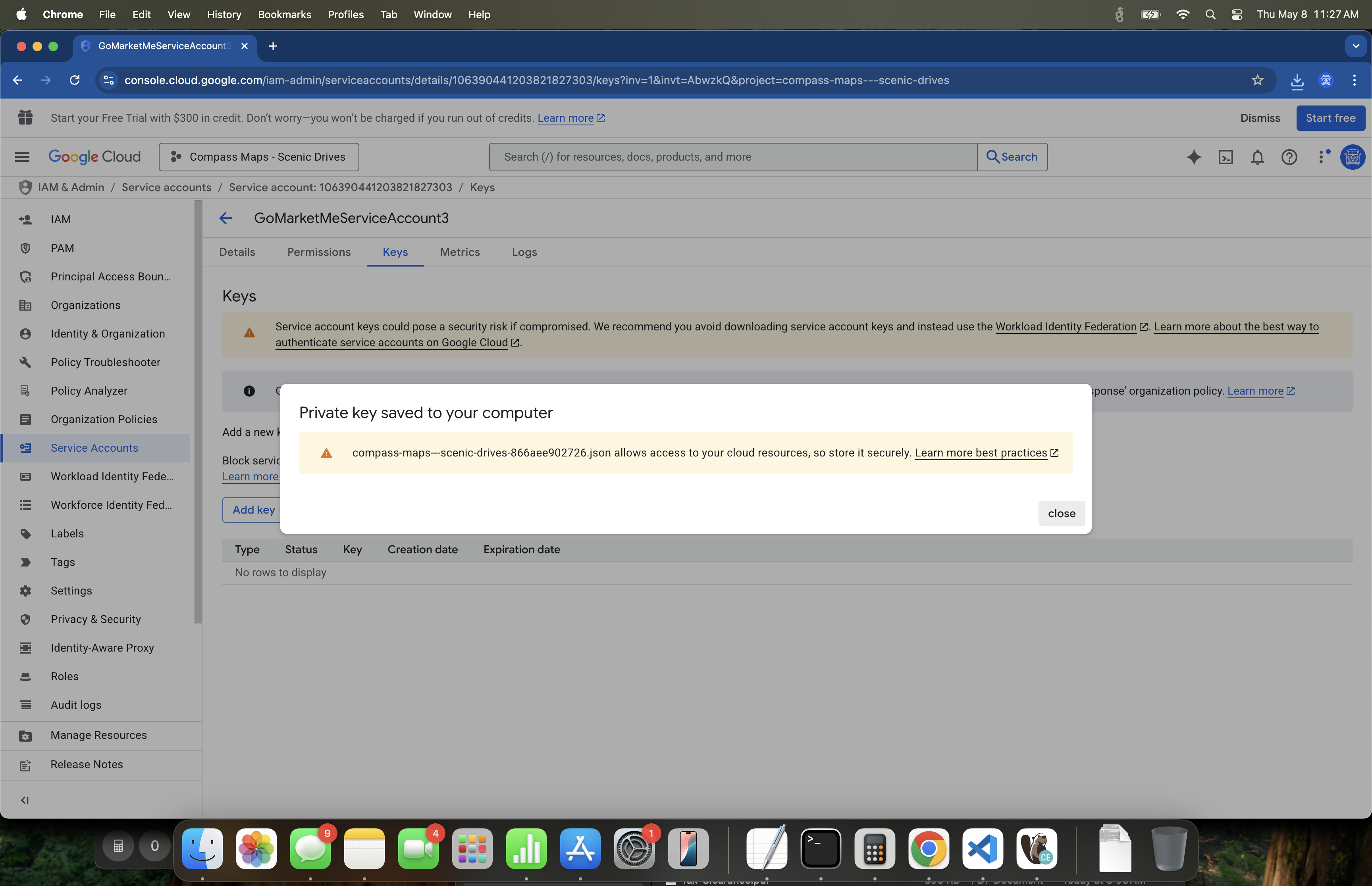 Documentation – Service Credentials, Google Play - GoMarketMe