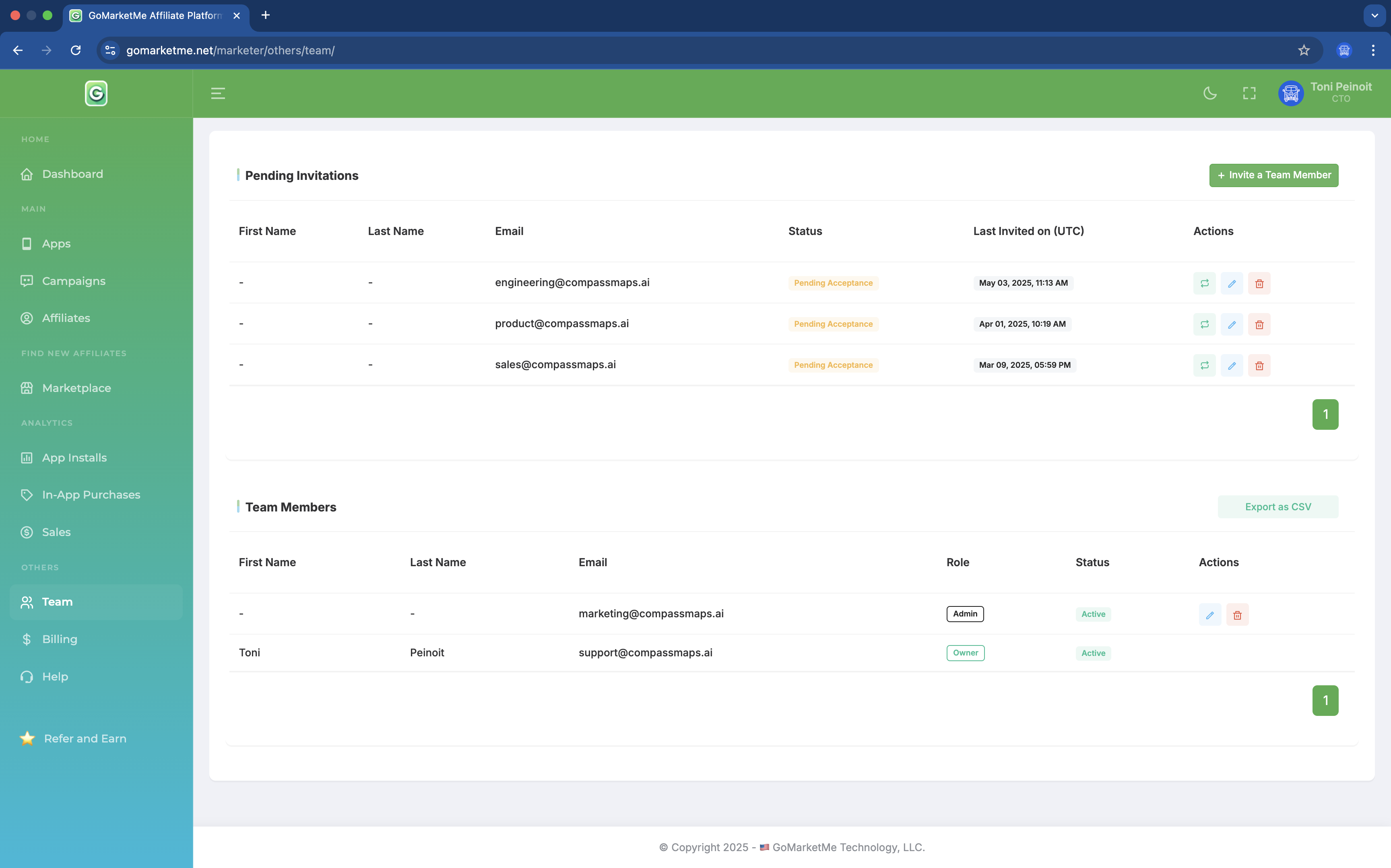 GoMarketMe Team: Invite Unlimited Team Members for Free